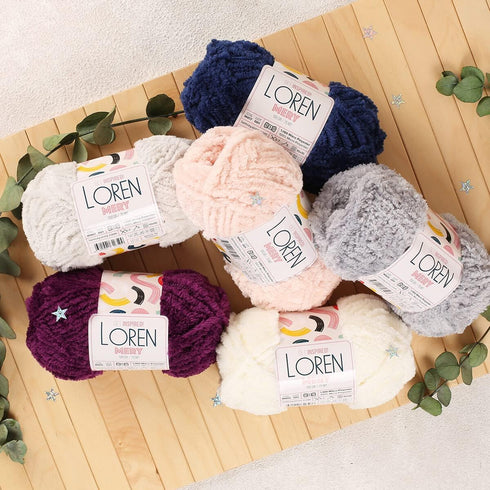 2 Skein Loren Mery, Faux Fur Yarn for knitting and crocheting shawls, cardigans, home accessories, teddy bears, toys, amigurumi, 100% Polyester, 1...