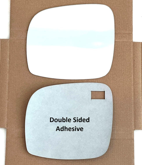 Replacement Flat Mirror Glass with Full Size Adhesive for 2008-2020 Dodge Grand Caravan | Chrysler Town & Country | VW Routan | Ram Cargo Tradesma...