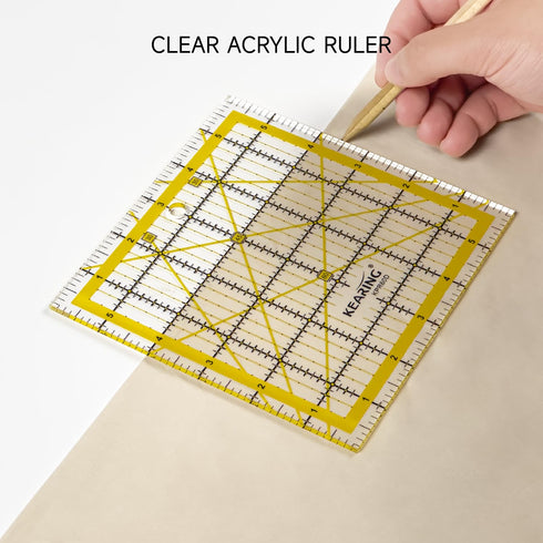 Patchwork Quilting Ruler, Non-Slip Acrylic Sewing Ruler for Cutting Fabric, Quilting Squares Ruler, 6 x 6 Inch…...