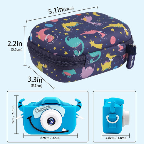 Leayjeen Kids Camera Case Compatible with Seckton/GKTZ/OZMI/HANGRUI/VATENIC/Langwolf and More Kid Toddler Digital Cameras Toys for Birthday Boys G...