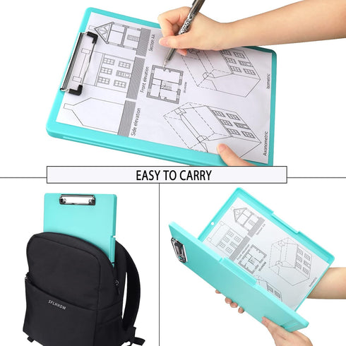 Clipboards with Storage, Storage Clipboard with Low Profile Clip, A4 Binder Clipboard Folder Side-Opening, Waterproof nursing Clipboard, Smooth Wr...