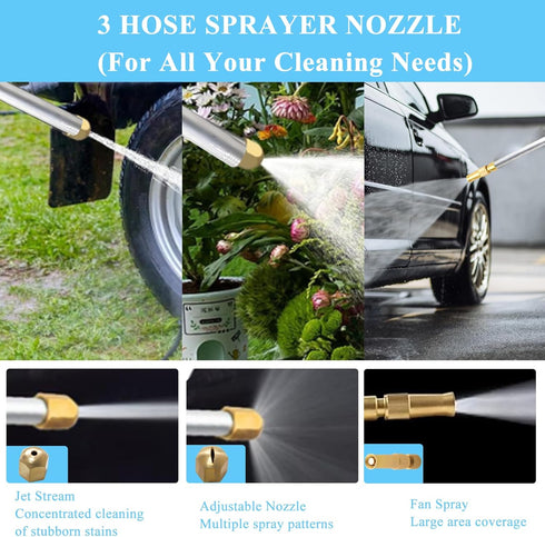 2024 Upgraded Jet Nozzle for Garden Hose, Jet Nozzle High Pressure Hose Nozzle, Jet High Pressure Washer Tools with Quick Connectors?2-in-1 Jet No...