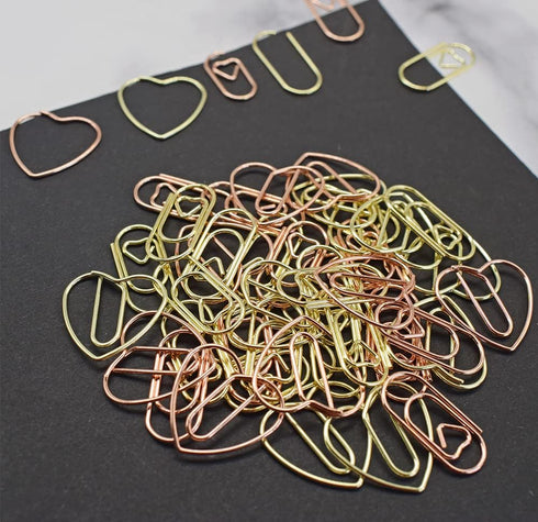 200 Pcs Small Paper Clips Rose Gold Heart Paper Clip Bookmark Clips for Wedding Home Office School, Gifts Idea (Mini, 200 Pcs, Rose Gold)...
