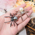 yueton 2Pack Spider Brooch Pins Exquisite Black and Silver Spider Brooch Pins Gothic Personalized Brooches Halloween Pin Accessories for Women...