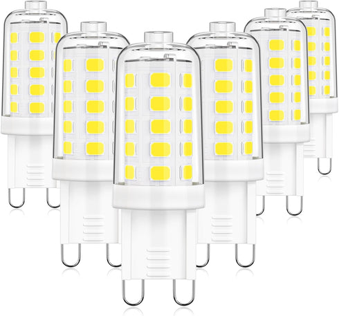 MAXvolador G9 LED Bulb Dimmable, Cool White 5000K, 40W T4 Halogen Equivalent, Bi Pin Base 4W G9 Light Bulbs for Chandelier Lighting, 400LM, 6 Pack...