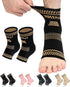 INDEEMAX Copper Ankle Brace for Men and Women 2 Pairs, Ankle Compression Sleeve Ankle Support Brace for Sprained Ankle, Plantar Fasciitis, Running...