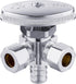 (Pack of 2) EFIELD Dual Outlet Angle Stop Valve, 1/2" Pex-b Crimp Connection Inlet x (3/8 inch x 3/8 inch) Compression Outlet...