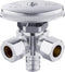 EFIELD Dual Outlet Angle Stop Valve,1/2" Crimp Barb Pex Inlet x (3/8 inch x 3/8 inch) Compression Outlet...