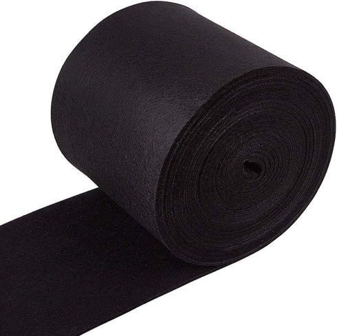 BENECREAT 19.7FTx5.5" Felt Fabric Craft Felt Fabric Roll Black Nonwoven Felt Roll for DIY Craft Patchwork Sewing, 3mm Thick...