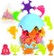 Suction Bath Toys for Kids, 18 Pcs Silicone Ocean Animal Suction Cup Toys with Eggshell & Bag, No Hole Mold Free Bath Toy, Sensory Window Building...