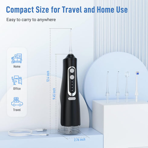 Cordless Water Flosser Teeth Cleaner Dental Oral Irrigator Picks Portable and Rechargeable 310ml Water Tank IPX7 Water Proof for Home and Travel I...