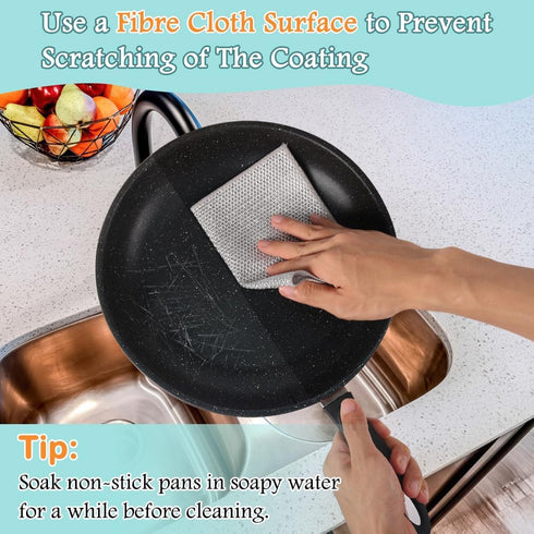 Advantez 12Pcs Multipurpose Wire Dishwashing Rags?Double-Layer Non Scratch Fiber and Wire Dishcloths for Household Kitchen Supplies,Wire Miracle C...