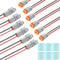 6 Kit Deutsch DT 3 pin Grey Male Female Wiring Harness Deutsch Pigtail 3 Wire Way Waterproof Automotive Electrical Connector 16 AWG with 36 Heat S...