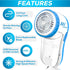 Fabric Shaver Lint Remover, AW union USB Powered Lint Shaver Efficiently Remove Lints from Fabrics, Clothes, Upholstery - 70" Cord - 2 Replacement...