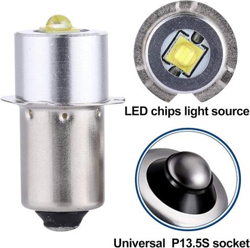 TRLIFE Maglite LED Bulbs DC 3V, Maglite Replacement Bulbs for Only 2 Cells C&D Maglite Flashlights, 3W LED Flashlight Bulb Replacement Part Maglit...