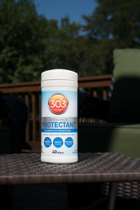 303 Products Aerospace Protectant Wipes – UV Protection – Repels Dust, Dirt, & Staining – Smooth Matte Finish – Restores Like-New Appearance – 40 ...