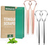 RONAVO Tongue Scraper for Adults (4 PC), Metal Tongue Scraper Rustproof (Travel Cases Included) Reduce Bad Breath, Tounge Scrappers Oral Care, Eas...