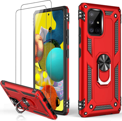 LUMARKE for Galaxy A51 5G Case with Screen Protector,Pass 16ft. Drop Tested Military Grade Protective Phone Cover with Magnetic Ring Kickstand Com...