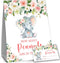 Yuzioey Pink Elephant Guess How Many Peanuts Baby Shower Game, 50 Cards and Matching Standing Sign, Girl Elephant Baby Shower Guessing Game...