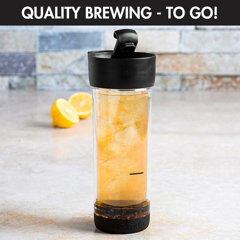 Primula Press and Go Iced Tea Maker, Travel Tumbler, Infuser Bottle, Leak-proof Flip-top Lid with Carry Loop, Dishwasher Safe, Made without BPA, 1...