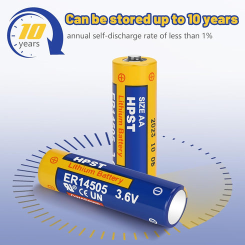 ER14505 Battery 3.6 Volt Lithium Battery AA 2400mAh 4 Pack Non-Rechargeable Battery SB-AA11 LS14500 TL-5903 SL-360 SAFT LS14500...