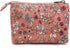 Women Small Zipper Coin Purse - Handmade Fabric Flower Embroidered Change Pouch - Cotton Double Zipper Wallet...