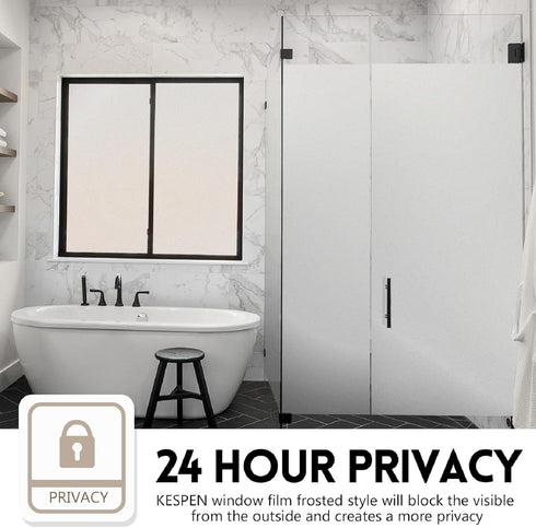 KESPEN Frosted Window Privacy Film Heat Control UV Sun Blocking Glass Stickers Static Cling Non Adhesive Door Coverings Decals for Bathroom Home O...
