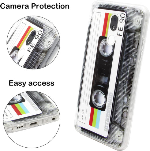Compatible with LG Stylo 5 Case Slim Dual Cool Retro Cassette Music Shockproof Bumper Protective Soft Phone Cases Cover for LG Stylo 5 6.2 Inch...