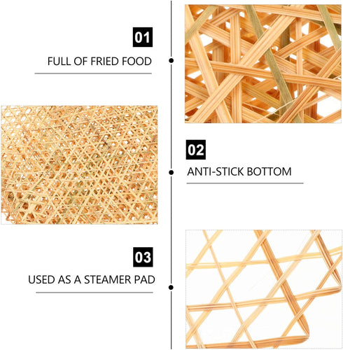 Hemoton Bamboo Mesh Pad Round Woven Placemats Table Mat Heat Insulation Dish Mat...