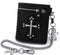 vogueteen Mens Gothic Cross Clasp Black Leather Wallet with Anti-Theft Biker Chain Man Zipper Purse...