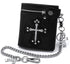 vogueteen Mens Gothic Cross Clasp Black Leather Wallet with Anti-Theft Biker Chain Man Zipper Purse...