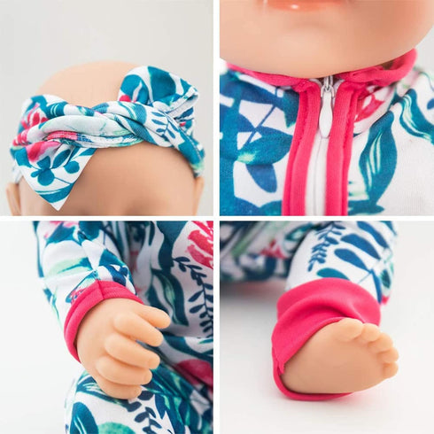 SOTOGO 5 Sets Doll Clothes Outfits Jumpsuits with 5 Headbands for 14 to 17 Inch New Born Baby Doll, 15 Inch Baby Doll and American 18 Inch Doll Cl...
