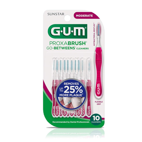 GUM Proxabrush Go-Betweens - Moderate - Interdental Brushes - Soft Bristled Dental Picks for Plaque Removal & Gum Health - Safe for Braces & Denta...