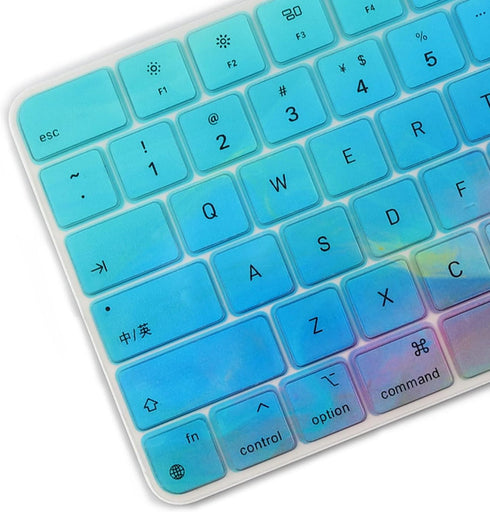 Colorful Keyboard Cover Skin for 2023 2021 Apple iMac 24 Inch Magic Keyboard M3 Chip/M1 Chip with Touch ID, Ultra Thin Keyboard Skin for 2024 2023...