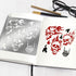 6x6 inch Metal Skull Stencil Fire Skull Pyrography Stencils Template for Halloween Wood Carving, Drawings and Woodburning, Engraving and Scrapbook...