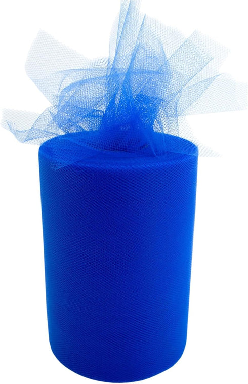 Tulle Fabric Roll | 6” by 100 Yards | Polyester Spool for Crafts Decorations Tutu Weddings Costumes Skirts Parties and More – by Craft Forge (Blue...