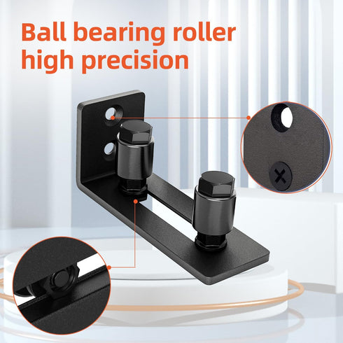 Sliding Door Floor 1 Pcs Double Wheel Barn Door Floor Guide Adjustable Roller Wall Mounted Floor Guide for Door Thick Up to 2 3/4 inches Flush Bot...