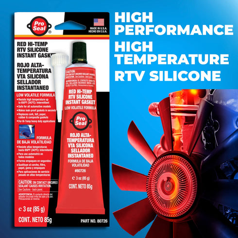 Pro-Seal RTV Silicone Sealant, 3 oz Tube, Red (80726)...