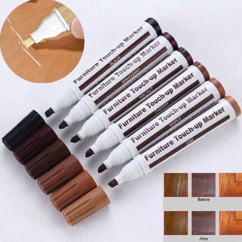 CALIDAKA Furniture Repair Wood Repair Markers Touch Up Pen Marker Repair Pen for Stains,Scratches,Wood Floors,Tables,Carpenters Simple Paint Fix(B...