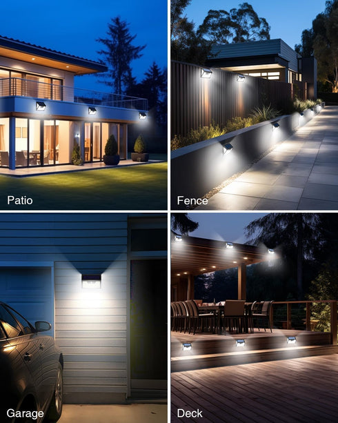 2Pack Solar Deck Lights Outdoor, Waterproof Fence Lights with Motion Sensor (3 Modes 178LED), Bright Wireless Wall Light for Outside Yard Garden...