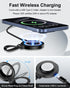 Meifigno Magnetic Wireless Charger (Plug to use), Fast Charging Pad with Kickstand, Mag Safe Wireless Charger with USB C Cable for iPhone 15/14/13...