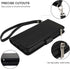 KIHUWEY Compatible with iPhone 12 Pro Max Wallet Case Premium Leather Zipper with Card Holder and Wrist Strap,Kickstand and Protective Lanyard Pur...