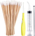 Tonsil Stone Removal Set Includes 1 Stainless Steel Tonsil Stone Removal Tool, 1 Tonsil Stone Remover with LED Light, 100 Long Swabs and 1 Curved ...