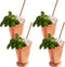 Sol Living Mint Julep Cups Set of 4, 12 oz Stainless Steel Lining Copper Cups Handcrafted Kentucky Derby Cups Barware Set for Cocktails Mixed Drin...