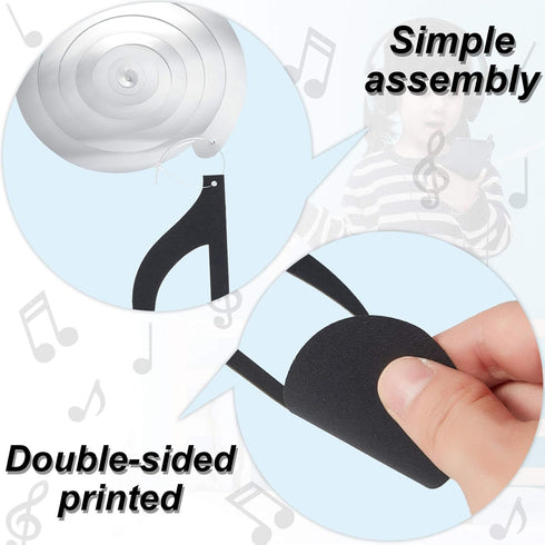Zonon 25 Pieces Musical Note Hanging Swirl Music Foil Whirl Theme Party Decoration Cutout Spiral for Wedding Baby Shower Birthday Party Supplies (...