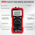 Digital Multimeter Tester, TRMS 4000 Counts Volt Meter Auto-Ranging Fast Tester, Measures Voltage Current Resistance Diodes Continuity Capacitance...