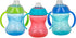 Nuby Clik-It Grip N' Sip Soft Spout No-Spill Training Sippy Cup with Handles - (3-Pack) 10 oz - 4+ Months - Blue/Green/Red...