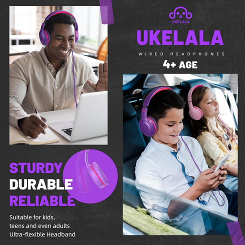 U2 Wired Headphones for Kids Girls for School | Lightweight Folable Youth Headphones for Airplane Travel Classroom | Compatible with PC Laptop Tab...