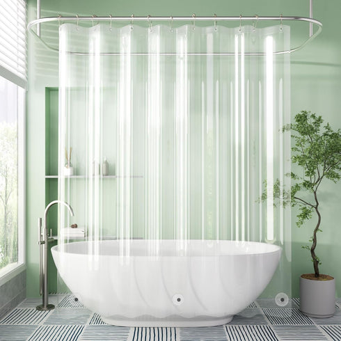 AmazerBath Shower Curtain Liner, 72x72 Clear Shower Curtain Liner, Waterproof Plastic Shower Liner, Cute Lightweight PEVA Shower Curtain for Bathr...