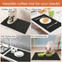 Coffee Mat for Countertop, 24x16" Super Absorbent Large Bar Mat - Quick Dry Black Dish Drying Mat for Kitchen Counter, Easy Clean Coffee Accessori...